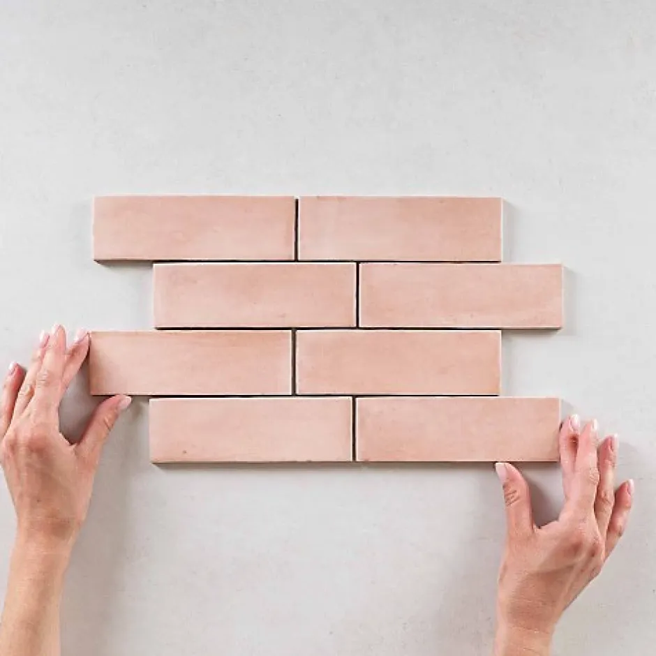 Carrelage Effet Zellige Rose COLO Matt 5x15 pink - Les Carreaux de Jean-Gioia Materia Outlet