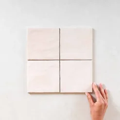 Gioia Materia Carrelage Effet Zellige Rose LA RIVIERA 13,2x13,2 Rose - Les Carreaux de Jean