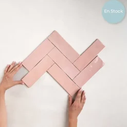 Carrelage Effet Zellige Rose NOLITA Rosa 6,5x20 - Les Carreaux de Jean-Les Carreaux De Jean  Online