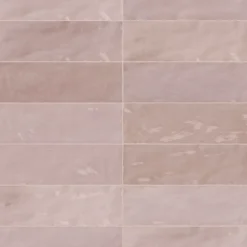 Ro'Ma Carrelage Carrelage effet Zellige Rose 20x6,5x0,85 cm Brillant Orisel - Mur intérieur -