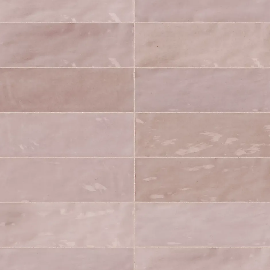 Ro'Ma Carrelage Carrelage effet Zellige Rose 20x6,5x0,85 cm Brillant Orisel - Mur intérieur -