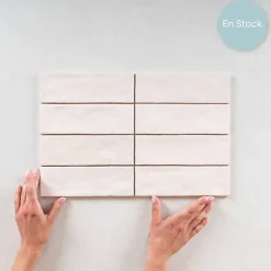 Carrelage Effet Zellige Rose LA RIVIERA 6,5x20 Rose - Les Carreaux de Jean-Gioia Materia Discount