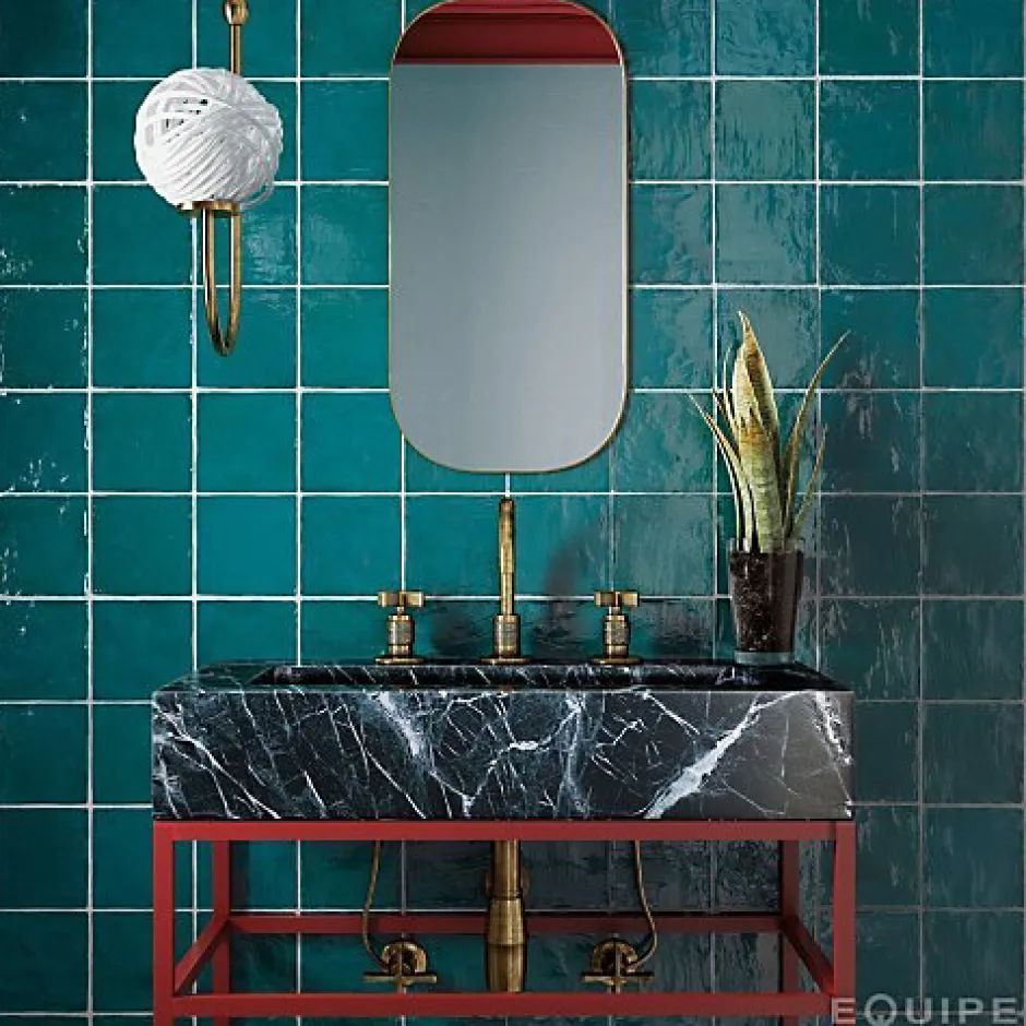 Carrelage Effet Zellige Turquoise LA RIVIERA 13,2x13,2 Quetzal - Les Carreaux de Jean-Gioia Materia Clearance