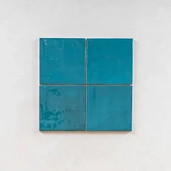Carrelage Effet Zellige Turquoise LA RIVIERA 13,2x13,2 Quetzal - Les Carreaux de Jean-Gioia Materia Clearance