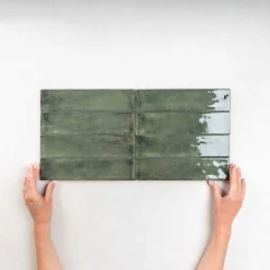 Carrelage Effet Zellige Vert FUSION Smeraldo 6x25cm - Les Carreaux de Jean-Les Carreaux De Jean  Best