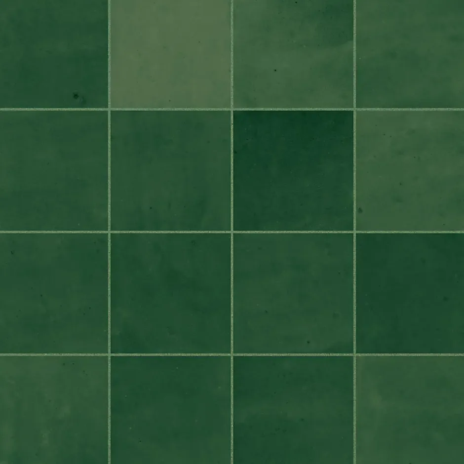 Ro'Ma Carrelage Carrelage effet Zellige Vert Profond 10,7x10,7x0,85 cm Samorel - Mur intérieur -