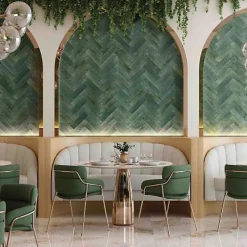 Les Carreaux De Jean  Carrelage Effet Zellige Vert Émeraude AGADIR - Selva 7x28 - Les Carreaux de Jean