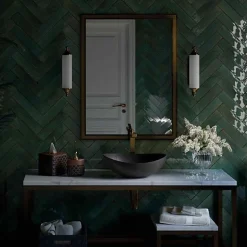 Les Carreaux De Jean  Carrelage Effet Zellige Vert Émeraude AGADIR - Selva 7x28 - Les Carreaux de Jean