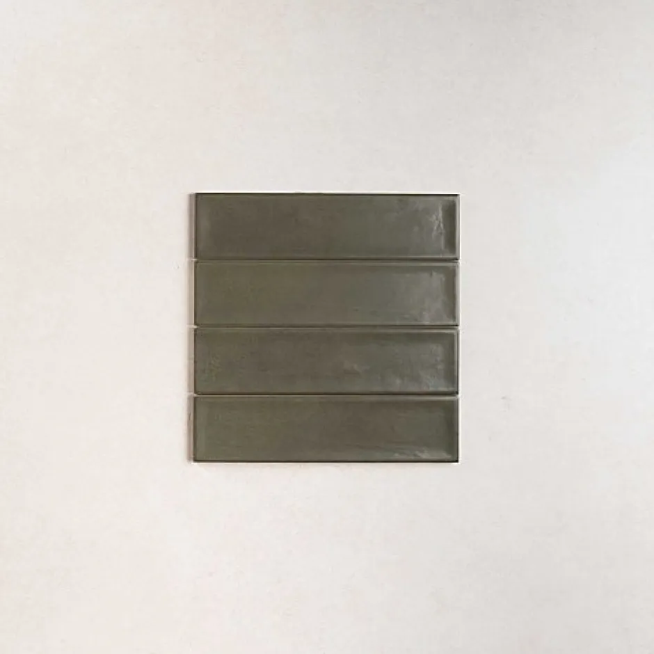 Les Carreaux De Jean Carrelage Effet Zellige Vert Foncé NARA Oliva Mate 7,5x30cm - Les Carreaux de Jean