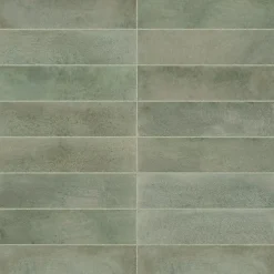 Carrelage effet Zellige Vert 24,6x6x0,85 cm Montel - Mur intérieur --Ro'Ma Carrelage New