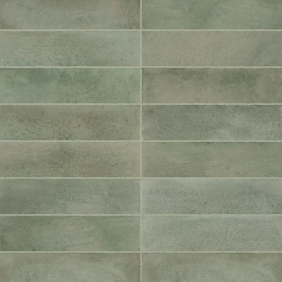 Carrelage effet Zellige Vert 24,6x6x0,85 cm Montel - Mur intérieur --Ro'Ma Carrelage New