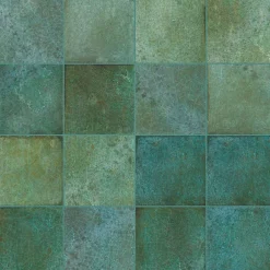 Ro'Ma Carrelage Carrelage effet Zellige Vert 10x10x0,85 cm Caldero - Mur intérieur -