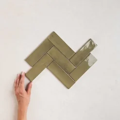 Gioia Materia Carrelage Effet Zellige Vert COLO Gloss 5x15 vert - Les Carreaux de Jean