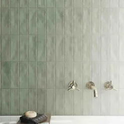 Carrelage Effet Zellige Vert Sauge MITTE Verde 6,5x20 - Les Carreaux de Jean-Les Carreaux De Jean  Clearance