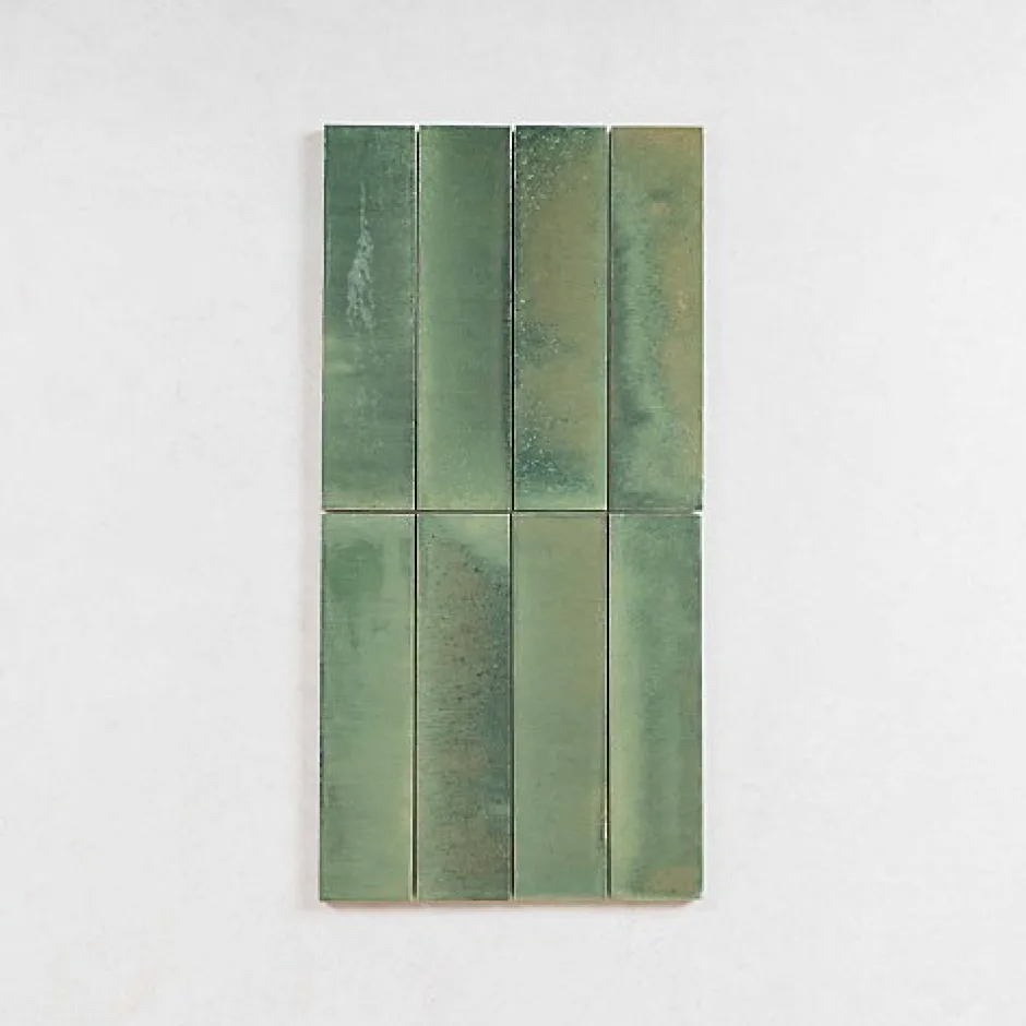 Carrelage Effet Zellige Vert TANGER 6x24 Forest - Les Carreaux de Jean-Les Carreaux De Jean Discount