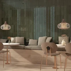 Les Carreaux De Jean  Carrelage Effet Zellige Vert Foncé NARA Oliva Gloss 7,5x30cm - Les Carreaux de Jean