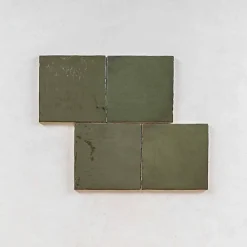 Carrelage Effet Zellige Vert LA RIVIERA 13,2x13,2 Botanical Green - Les Carreaux de Jean-Gioia Materia