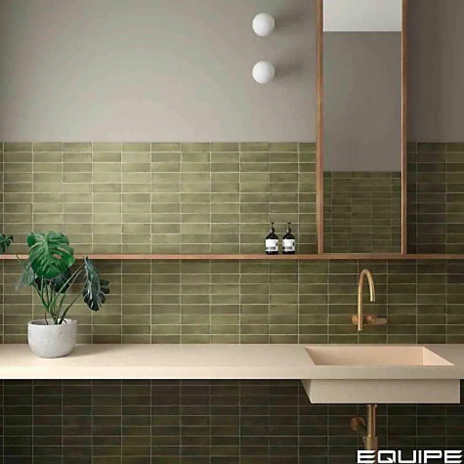 Gioia Materia Carrelage Effet Zellige Vert COLO Matt 5x15 vert - Les Carreaux de Jean