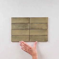 Gioia Materia Carrelage Effet Zellige Vert COLO Matt 5x15 vert - Les Carreaux de Jean