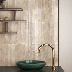 Concept Mosaïque carrelage effet zellige 5x40 cm BALI ALMOND