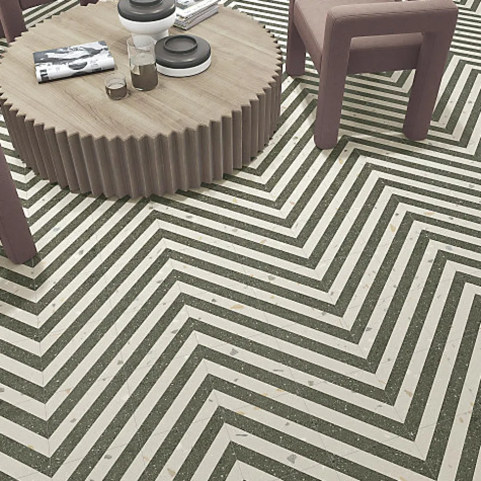 Carrelage extérieur antidérapant effet terrazzo 80x80 cm NIZA-R Antideslizante Beige-Eiffel art construction Sale