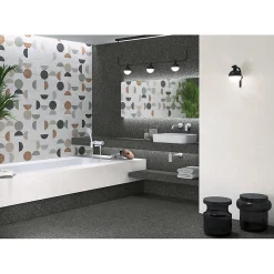 Aelle Carrelage Carrelage extérieur antidérapant effet terrazzo 80x80 cm NIZA-R Antideslizante Negro