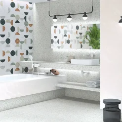 Carrelage extérieur antidérapant effet terrazzo 80x80 cm NIZA-R Antideslizante Gris-Aelle Carrelage New