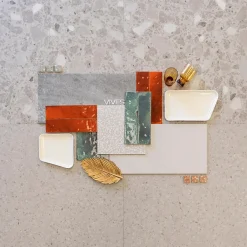 Carrelage extérieur antidérapant effet terrazzo 80x80 cm NIZA-R Antideslizante Gris-Aelle Carrelage New