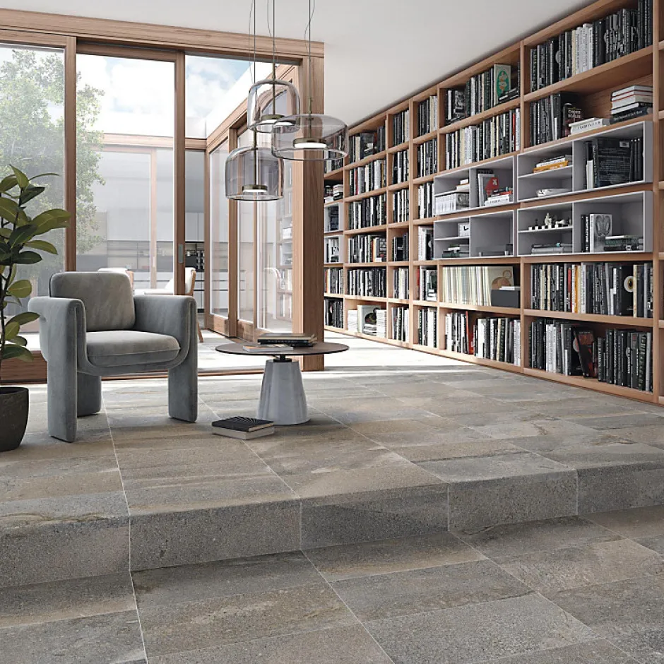 Carrelage extérieur antidérapant effet pierre naturelle 30x60 cm BALI Grafito-Eiffel art construction Best