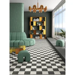 Carrelage extérieur antidérapant effet terrazzo uni noir 20x20 cm MICRA R Grafito-Eiffel art construction