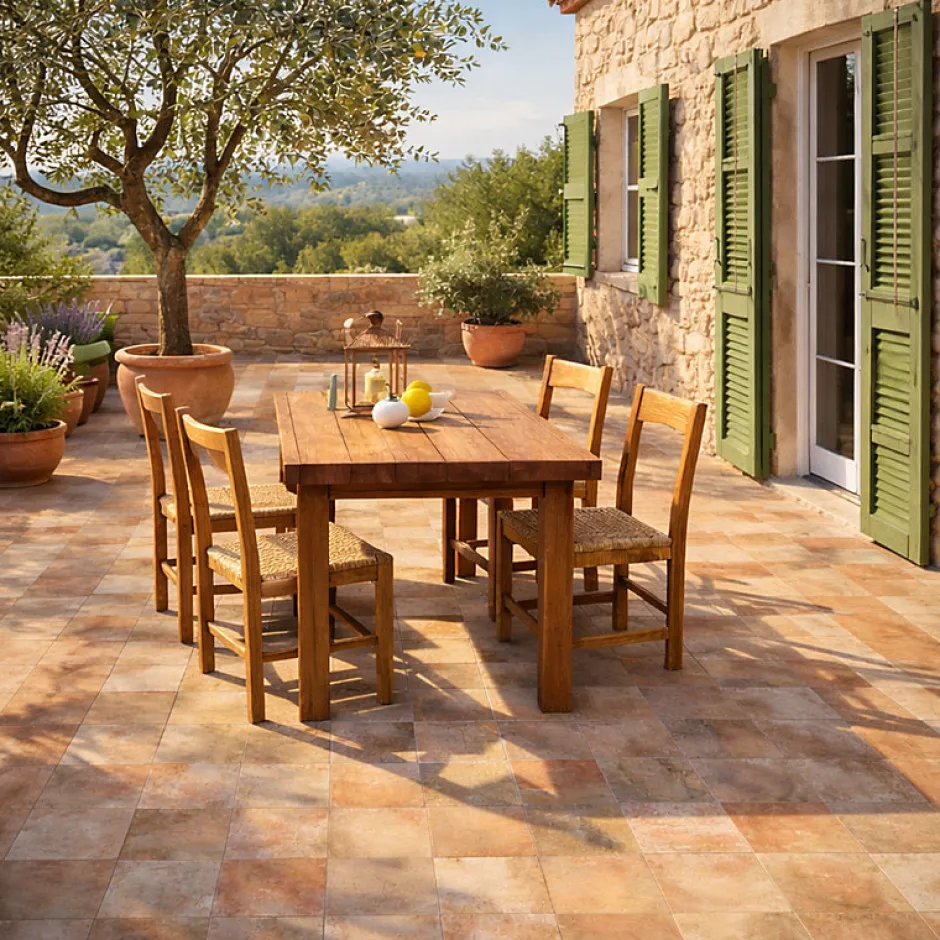 Aelle Carrelage Carrelage extérieur effet pierre méditerranéenne rustique 33,3x33,3 cm - MYK-PALA