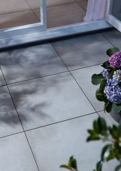 GoodHome Carrelage extérieur Kontainer gris 60 x 60 cm