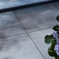 GoodHome Carrelage extérieur Kontainer gris 60 x 60 cm