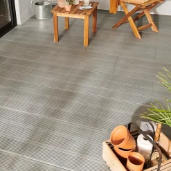 GoodHome Carrelage extérieur Kontempo anthracite 37 x 75 cm (vendu au carton)