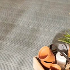 GoodHome Carrelage extérieur Kontempo anthracite 37 x 75 cm (vendu au carton)