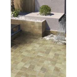 Aelle Carrelage Carrelage extérieur piscine carré vert mate 15x15 cm SPA&POOLS JUNGLE MAT