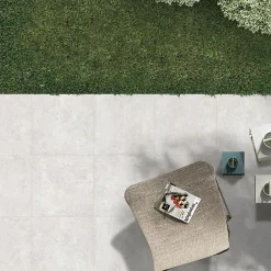 Carrelage extérieur sol et mur en grés cérame émaillé Prisma perla effet pierre matifié 60x60 cm- Clearance