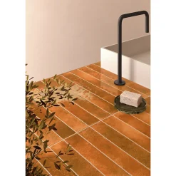 Aelle Carrelage Carrelage faïence mur orange rouille rectangulaire 5x40 cm BALI GINGER