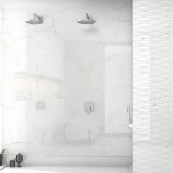 Carrelage faience mural effet marbre blanc 30x90 cm brillante - MYK-MARMOL-Aelle Carrelage Outlet