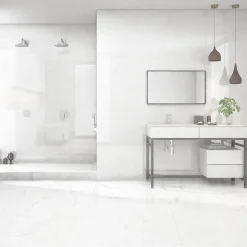 Carrelage faience mural effet marbre blanc 30x90 cm brillante - MYK-MARMOL-Aelle Carrelage Outlet