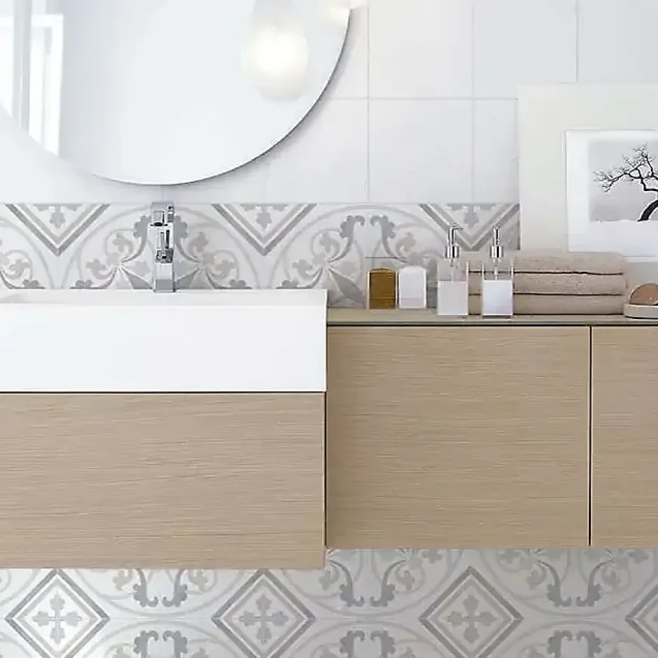 Estudio Ceramico Carrelage Frame 15 Gris - Mat 15x15cm ( vendu par boite de 0,95 m² )