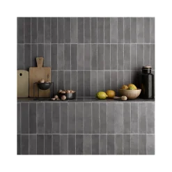 Carrelage grès cérame ARGILE 10x10 cm Gris Foncé, Anthracite - Mat - boîte de 0.6 m2-Gioia Materia Outlet