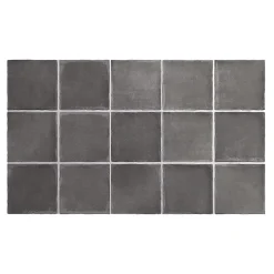 Carrelage grès cérame ARGILE 10x10 cm Gris Foncé, Anthracite - Mat - boîte de 0.6 m2-Gioia Materia Outlet
