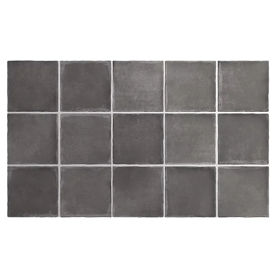 Carrelage grès cérame ARGILE 10x10 cm Gris Foncé, Anthracite - Mat - boîte de 0.6 m2-Gioia Materia Outlet