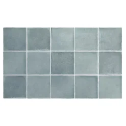 Gioia Materia Carrelage grès cérame ARGILE 10x10 cm Bleu - Mat - boîte de 0.6 m2