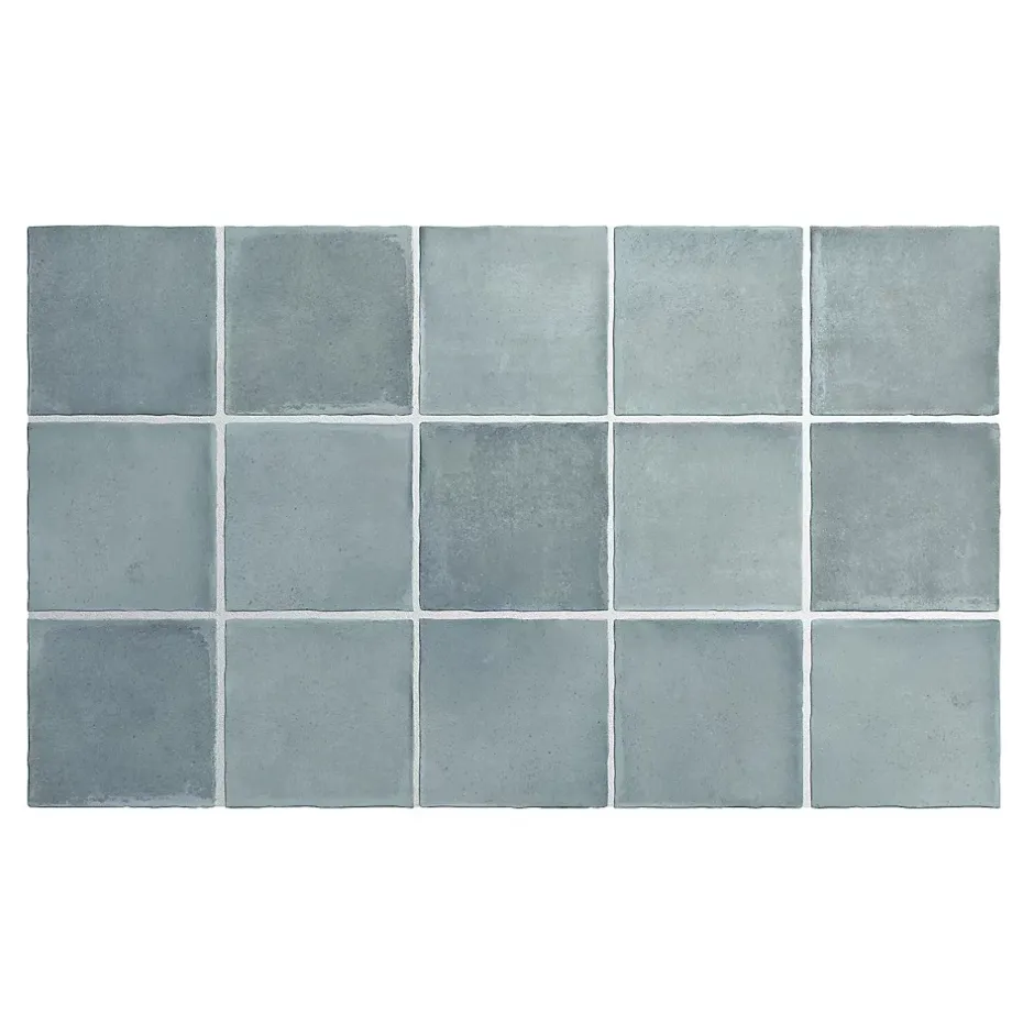 Gioia Materia Carrelage grès cérame ARGILE 10x10 cm Bleu - Mat - boîte de 0.6 m2