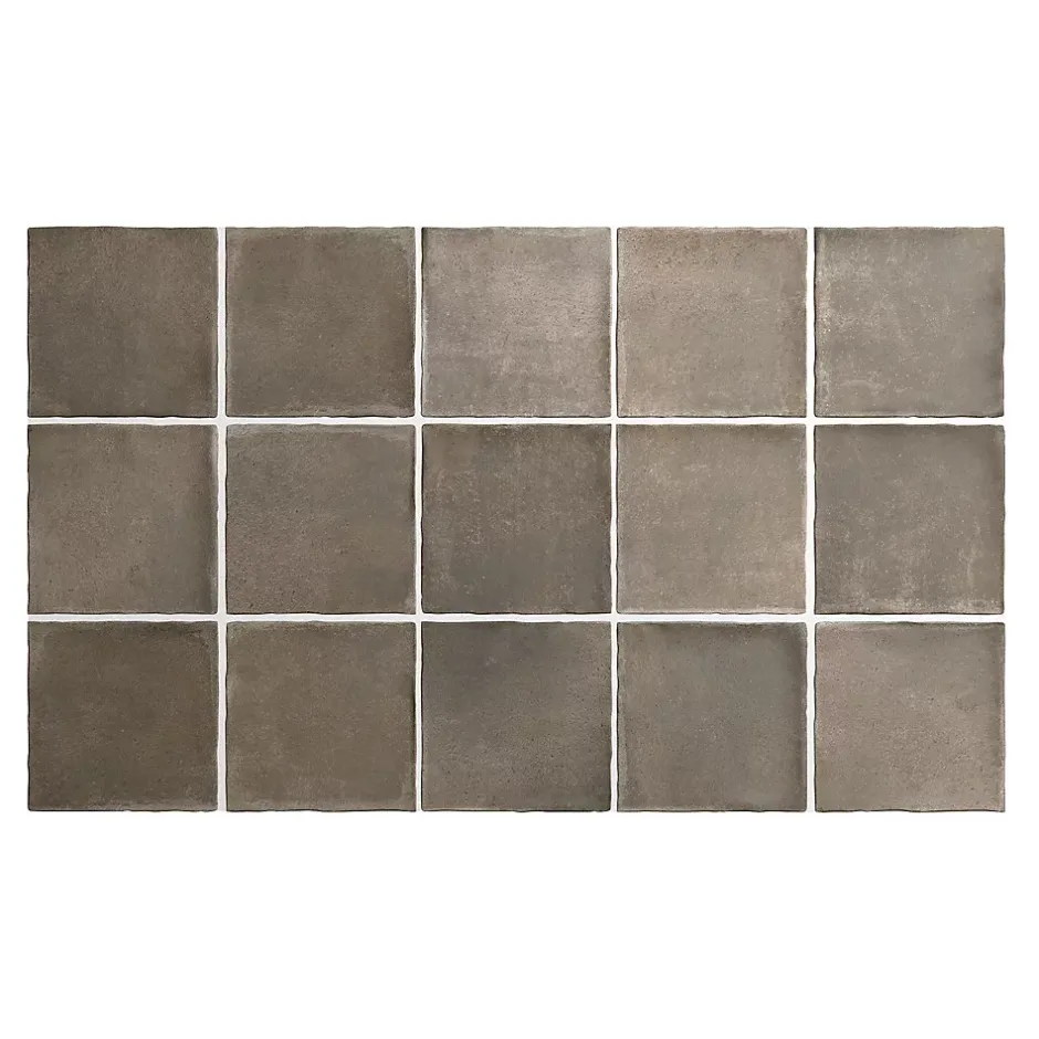 Gioia Materia Carrelage grès cérame ARGILE 10x10 cm Chocolat - Mat - boîte de 0.6 m2