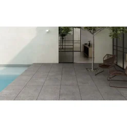 Gioia Materia Carrelage grès cérame effet terrazzo Wind 100x25 cm Gris - Naturel - boîte de 1.75 m2