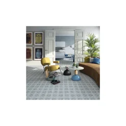 Gioia Materia Carrelage grès cérame effet carreau ciment POP TILE CAVEREN 15x15cm 15x15 cm Bleu Pâle - Satiné - boîte de 1 m2