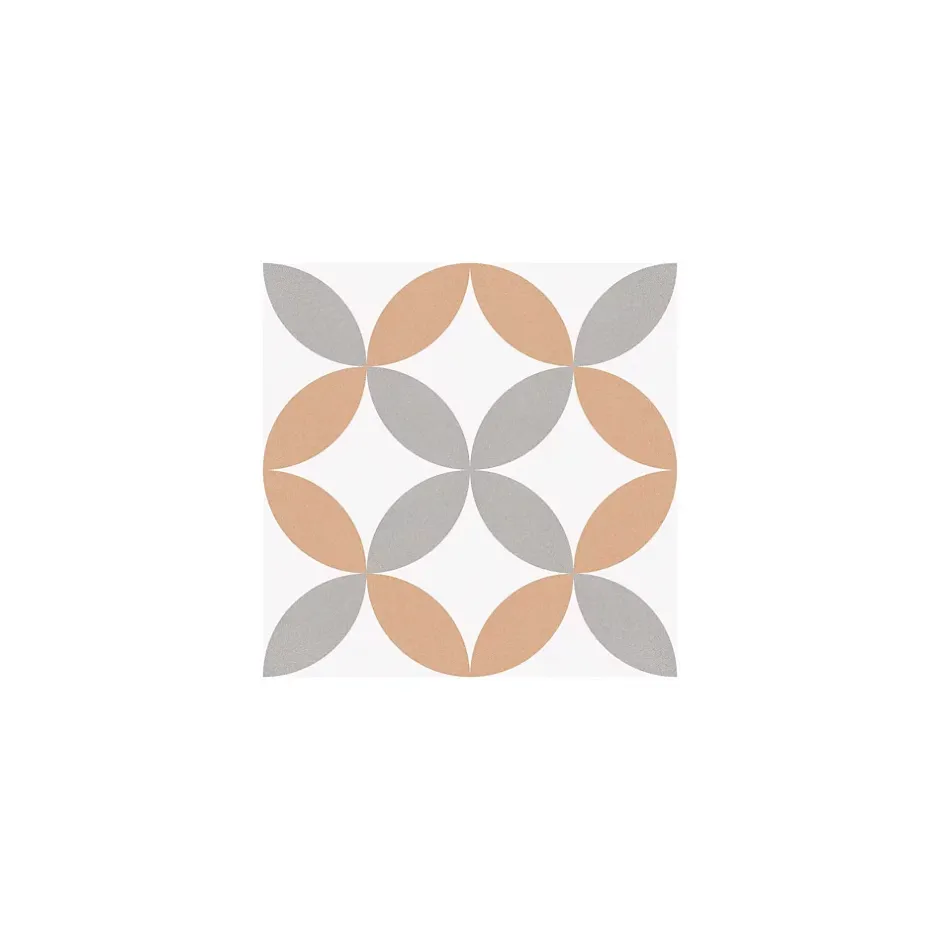 Gioia Materia Carrelage grès cérame effet carreau ciment Valencia Carmen 25x25 cm Orange - Mat - boîte de 1.13 m2